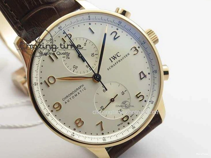 MIROTIME 0416 Portuguese Chrono RG IW371480 ZF 1:1 Best Edition White Dial On Brown Leather Strap A7750 V HighPerformance 7266